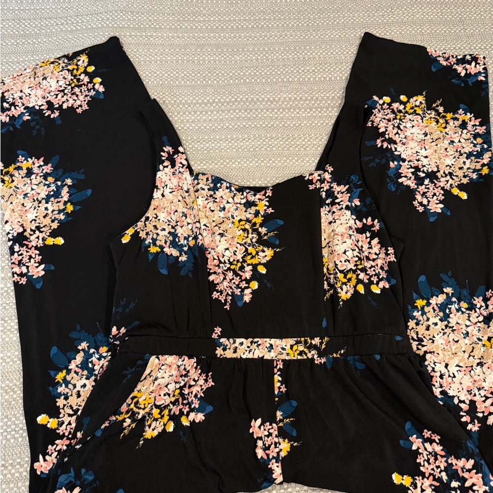 Maurices Black Floral Jumpsuit Stretch - Picture 2 of 10